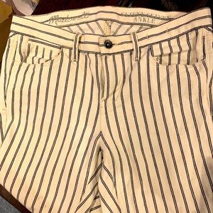 Madewell pinstripe white skinny jeans